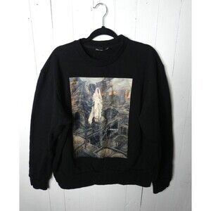 Sacrize Men's XL Luke 4: 9-12 Graphic Pullover Black Sweatshirt Cotton Religious